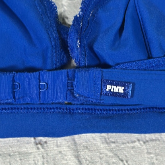 PINK Victoria's Secret Royal Blue Lace Plunge Bralette size Small - Picture 6 of 13